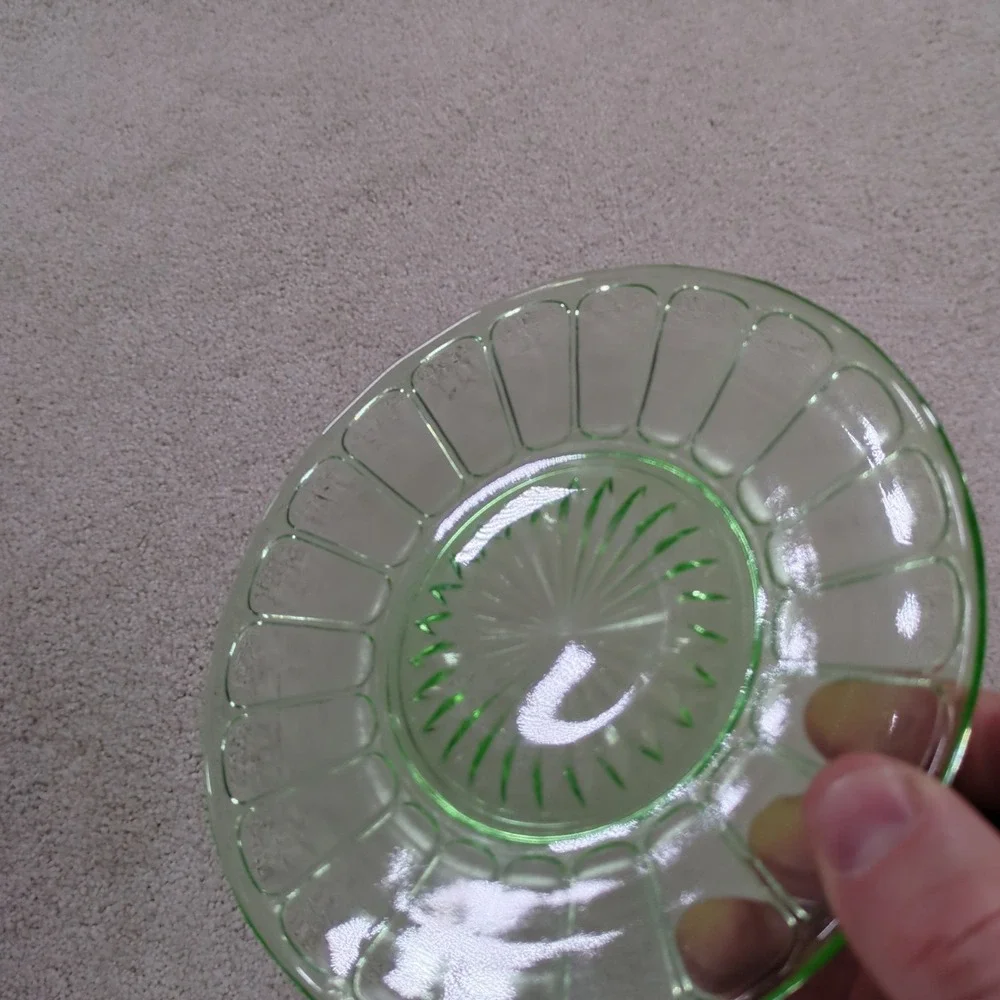 Blemished Hazel Atlas Uranium Glass RIBBON 6.25